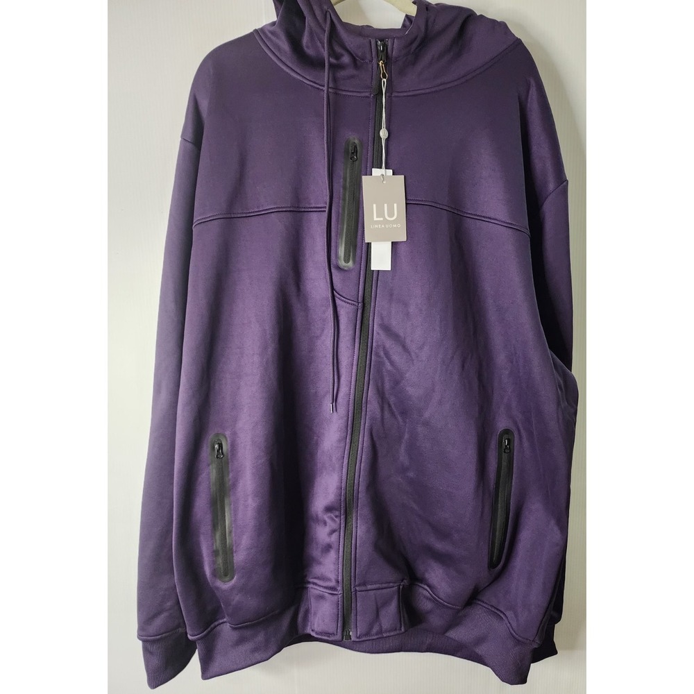 Linea Uomo LU  Blackberry HoodedDynamic Fleece Pullover Size 5X  New with Tags